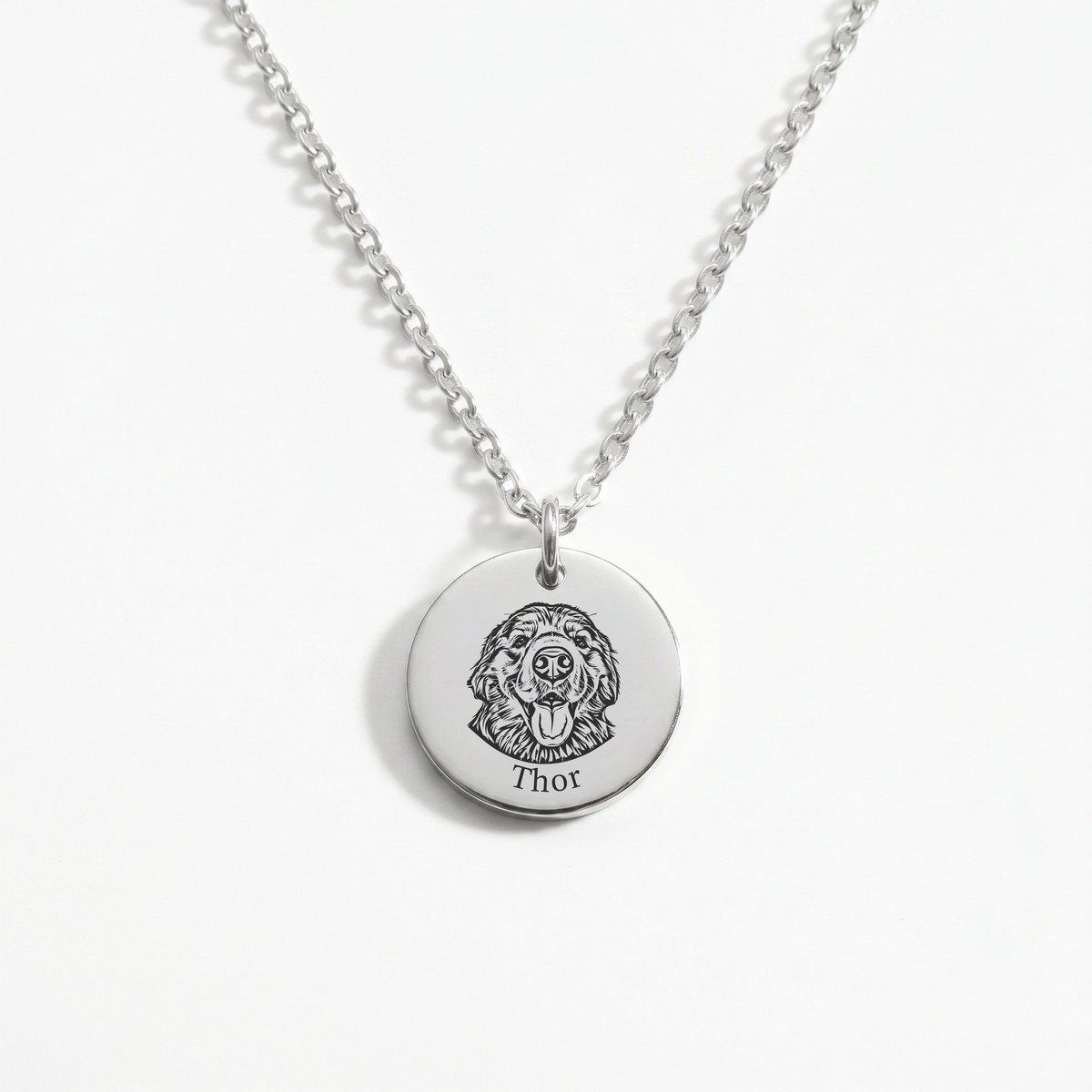 Collar Pet Face en Silver